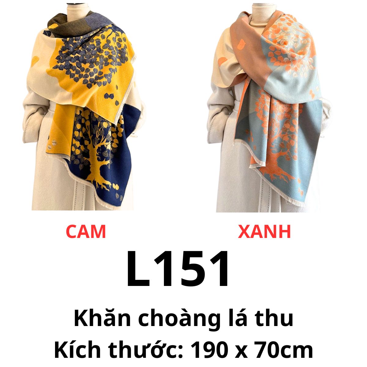L151 Khăn choàng lá thu
