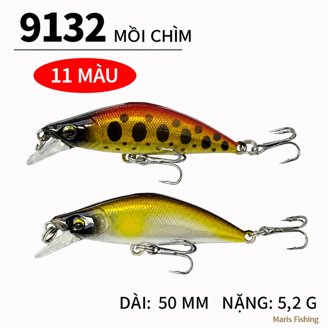 Mồi Minnow Chìm Maris Mini S50
