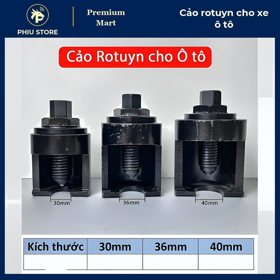 Cảo rotuyn xe tải, vam tháo rotuyn, cảo rotuyn lái ngoài, cảo rotuyn, cảo rotuyn lái, cỡ 30 36 40mm, PHIU STORE