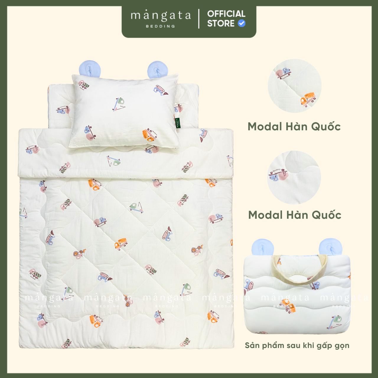 Mẫu Xe cẩu nhí - Bộ chăn gối gấp gọn đi học _thumbnail_1