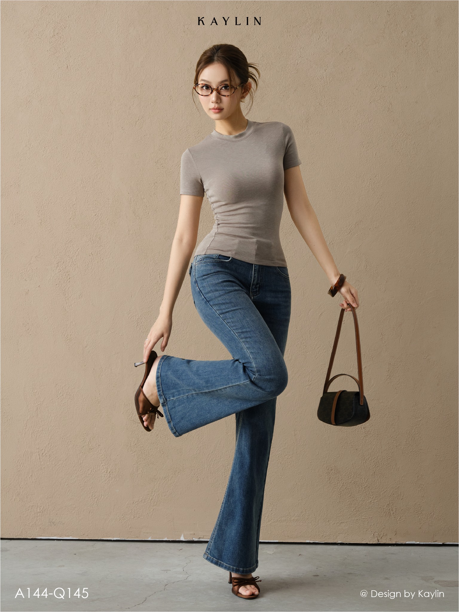 Quần Jean Loe Phối Túi KAYLIN Flare Fit Jeans