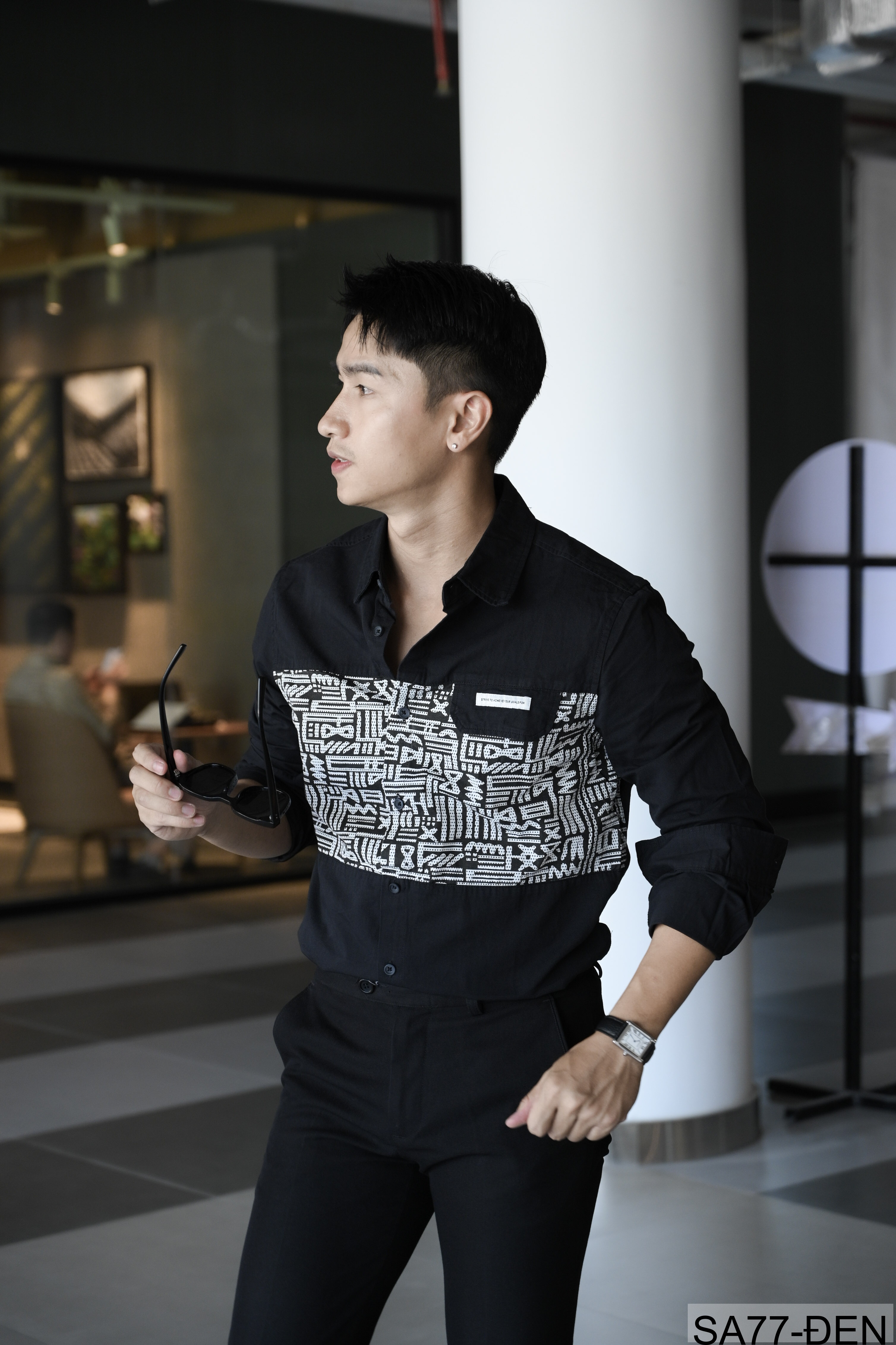 SA77 - Áo sơ mi nam dài tay phong cách Nhật, chất cotton 100%, form rộng thoải mái, họa tiết nghệ thuật độc đáo_thumbnail_8