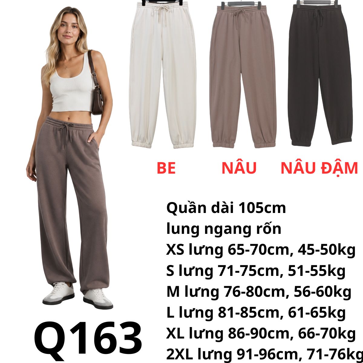 Q163 - Quần Jogger nỉ