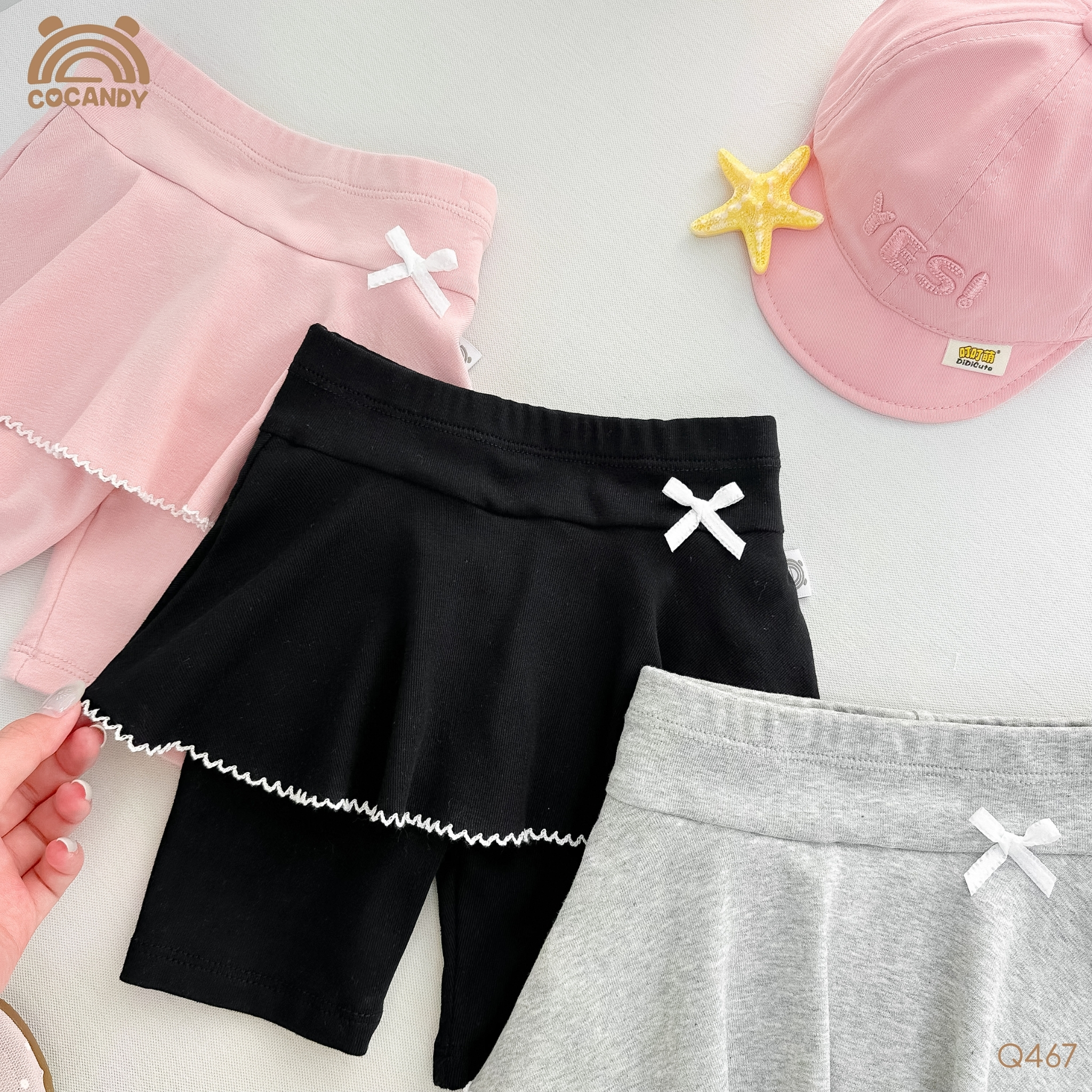 Quần váy legging lửng ĐEN viền sóng phối nơ nhỏ_thumbnail_2