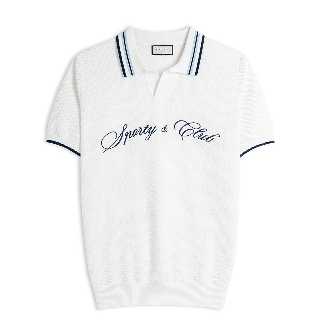 Áo Polo Dệt Kim Thêu Sporty Club Style College SS2