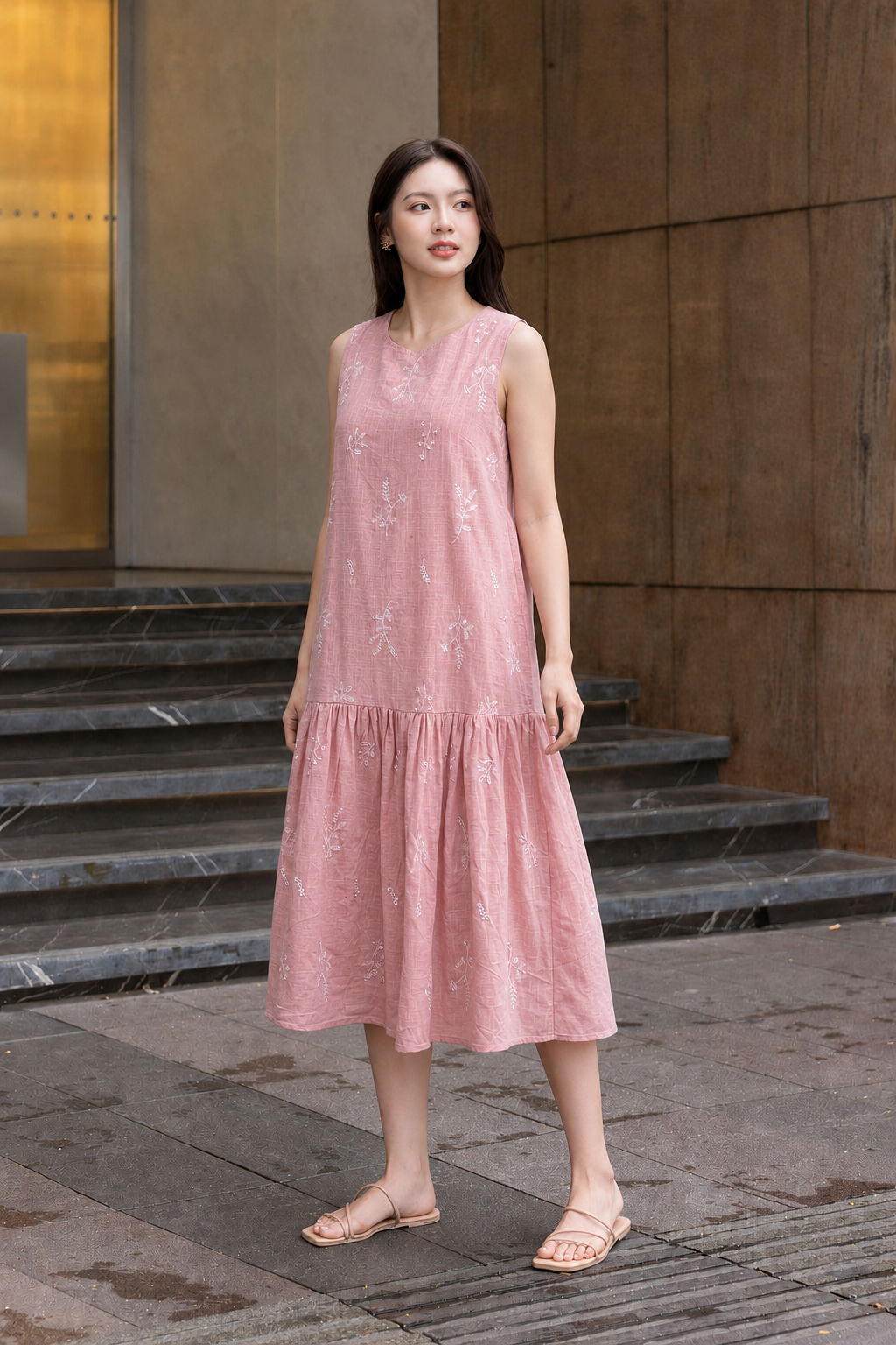 LV0402 - VÁY HỒNG