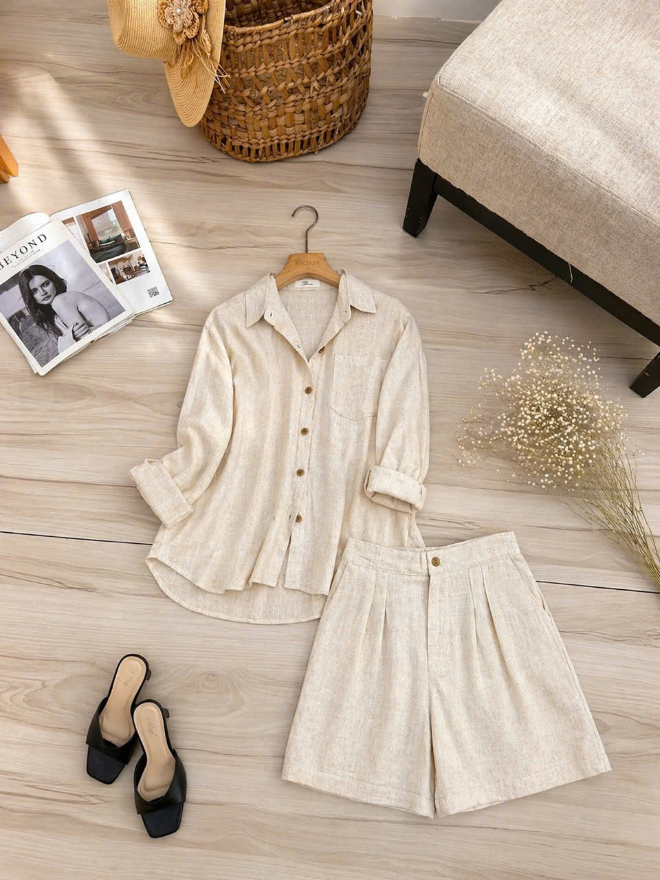 Set đùi linen áo sơ mi tay dài_thumbnail_1