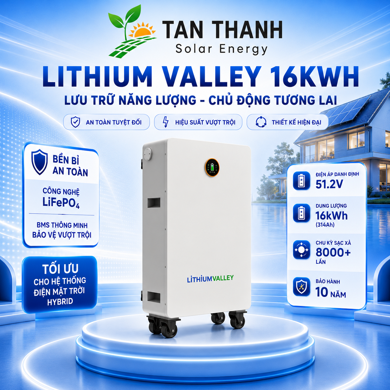 Pin Lưu Trữ Điện Áp Thấp Lithium Valley W16-5A