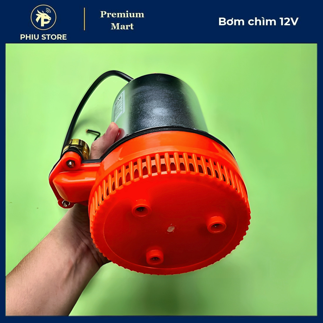 Bơm chìm 12V, máy bơm chìm dùng bình ắc quy, bơm nước 12V đẩy cao, máy bơm nước ắc quy, 300W và 370W, PHIU STORE_thumbnail_3