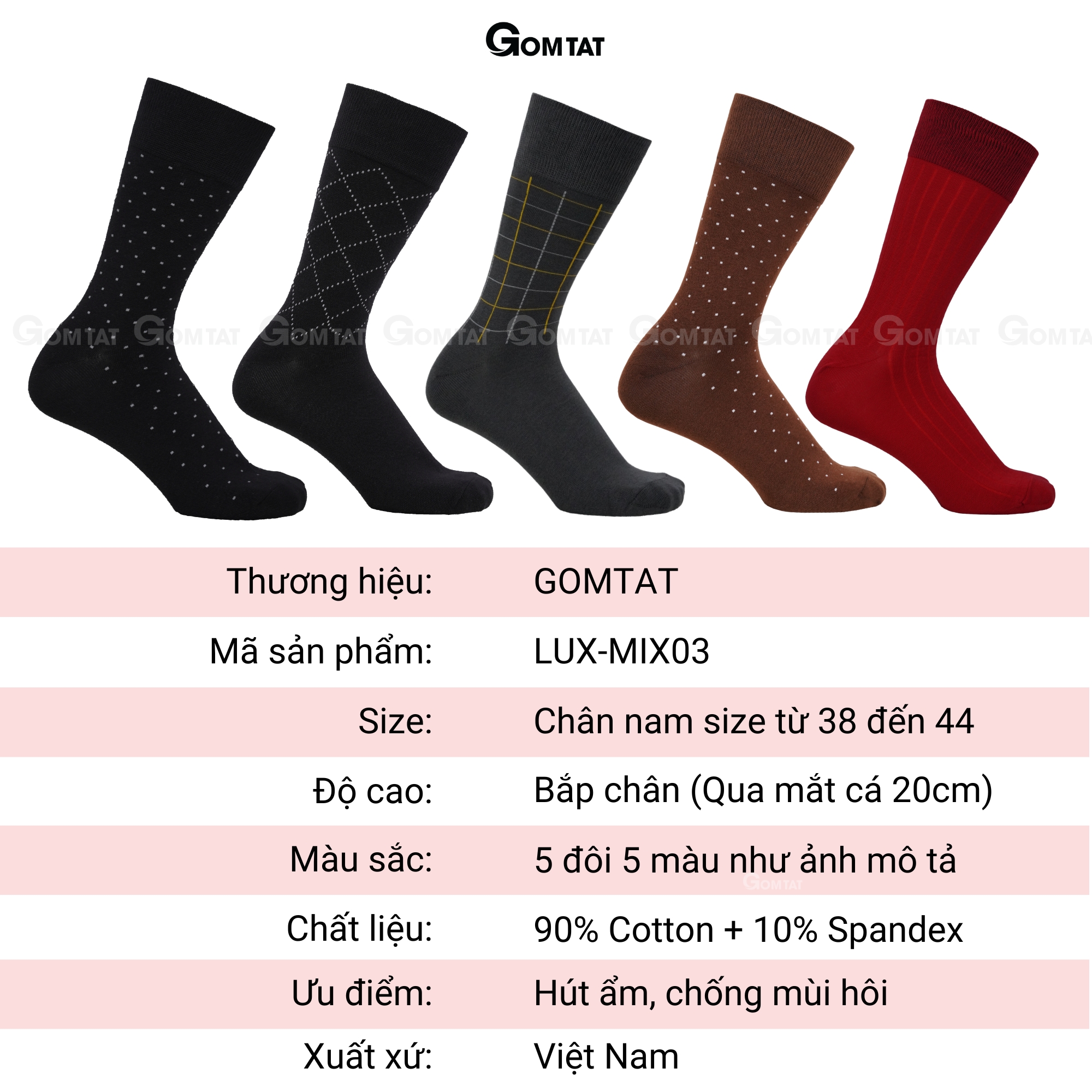 Combo tất giày tây họa tiết LUX-MIX-CB_thumbnail_29