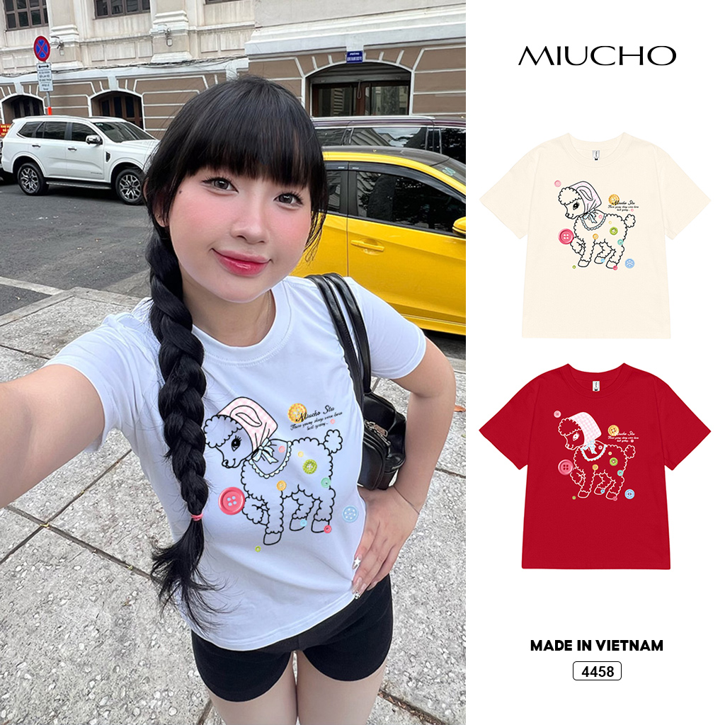 Áo baby tee Hàn Quốc form ôm poodle cute Miucho 4458
