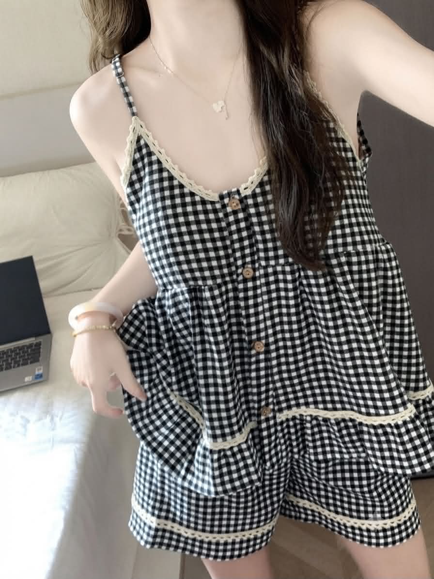 MS SB2003378:  đồ bộ hai dây họa tiết xinh xắn phối ren _thumbnail_1