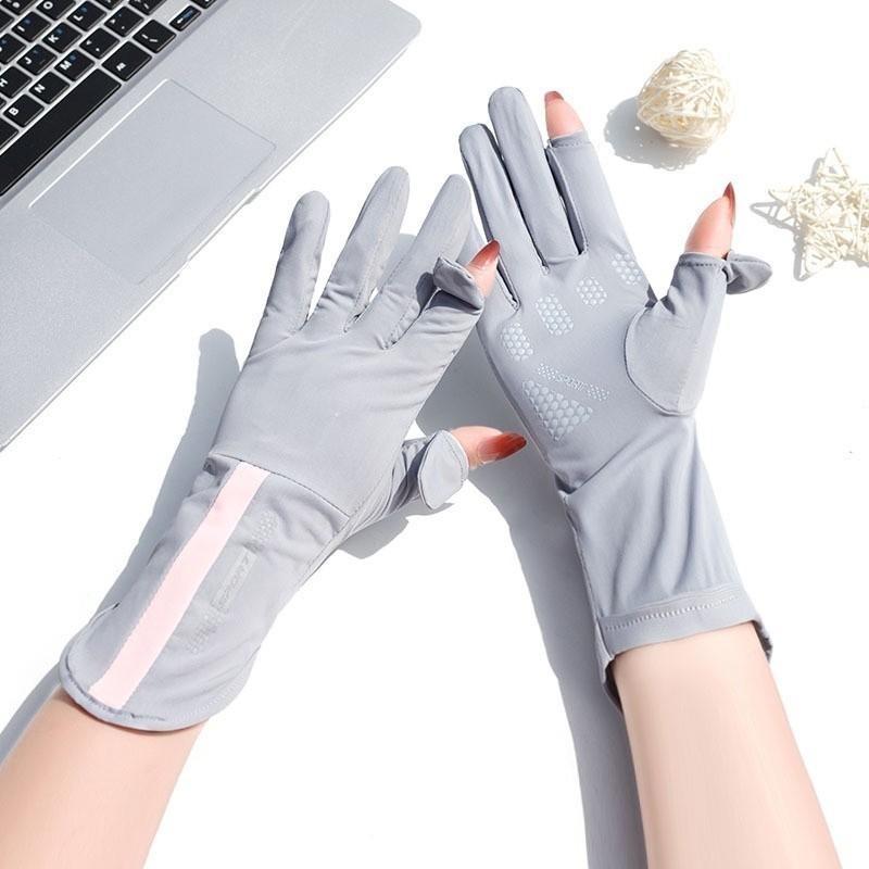 Găng Tay Chống Tia UV Chống Nắng Hở Ngón Chống Trượt Bao Kín Tay Thoáng Khí Lái Xe Nam Nữ_thumbnail_3