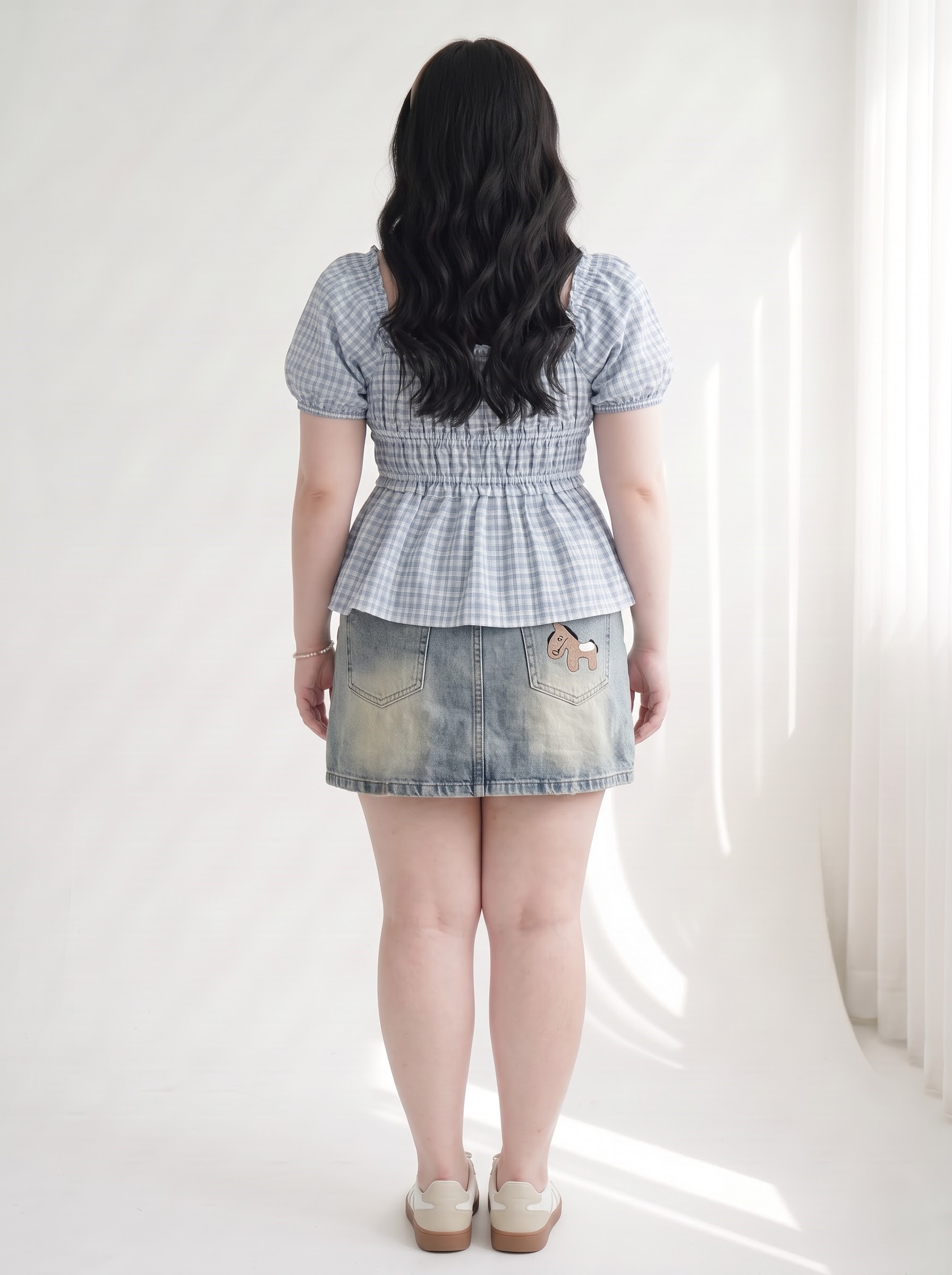 Chân Váy Jean Thêu Cún Bigsize Dáng A Có Quần Bảo Hộ - Xanh Nhạt, Xanh Đậm - Vừa 55–90kg - T-JV2126_thumbnail_2