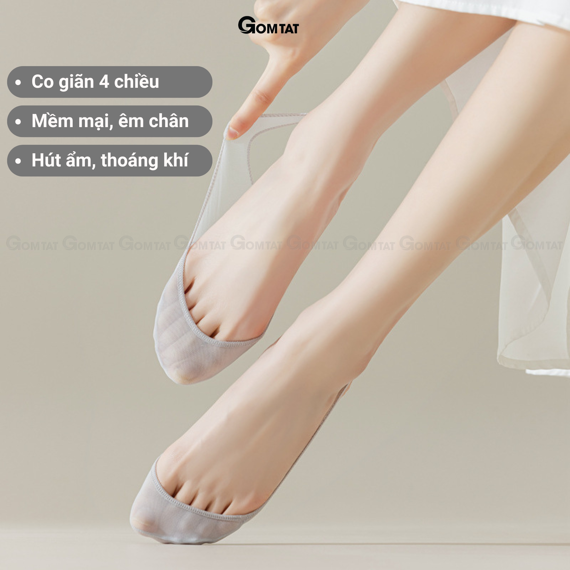 Combo 10 đôi tất nữ lười đi giày cao gót GOMTAT, có đệm silicon chống tuột gót - CAOGOT-SUX-19218_thumbnail_7