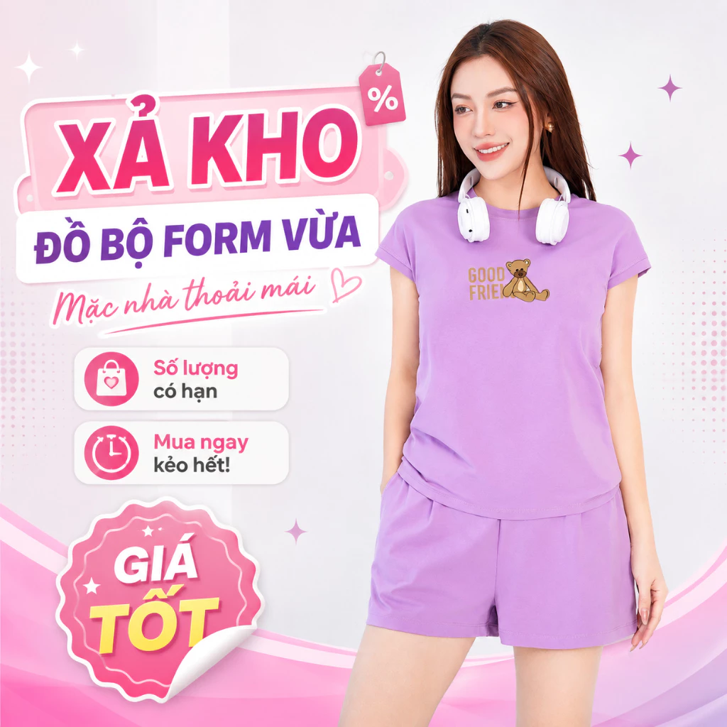 [XẢ KHO BỘ FORM VỪA] Bộ quần áo thun nữ dáng vừa nhiều hình dễ mặc - Loza XB014 XB014