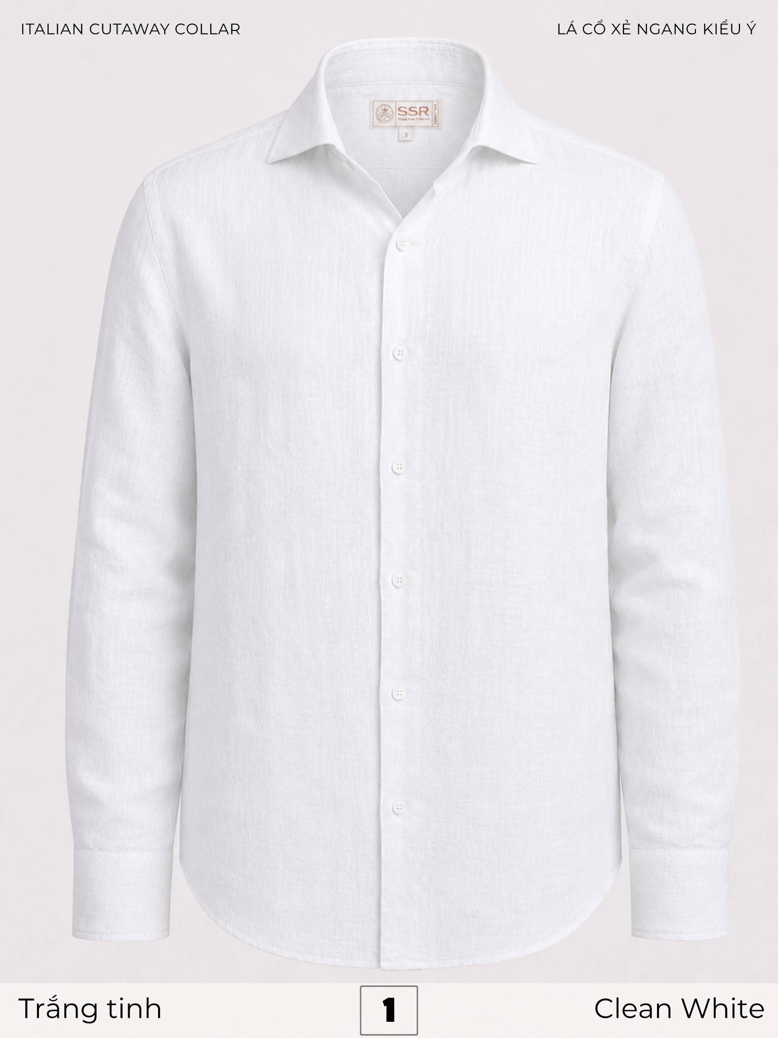 SSR - SƠ MI TAY DÀI - CỔ Ý CUTAWAY - Vạt Bầu - 100% LINEN