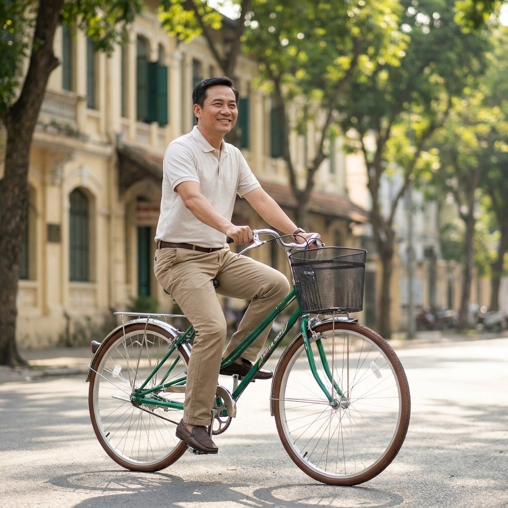 Xe Đạp Thống Nhất Dáng Cổ Điển Xưa Nam Nữ, TẶNG BỘ PHỤ KIỆN, khung thép chắc chắn, bền bỉ_thumbnail_7