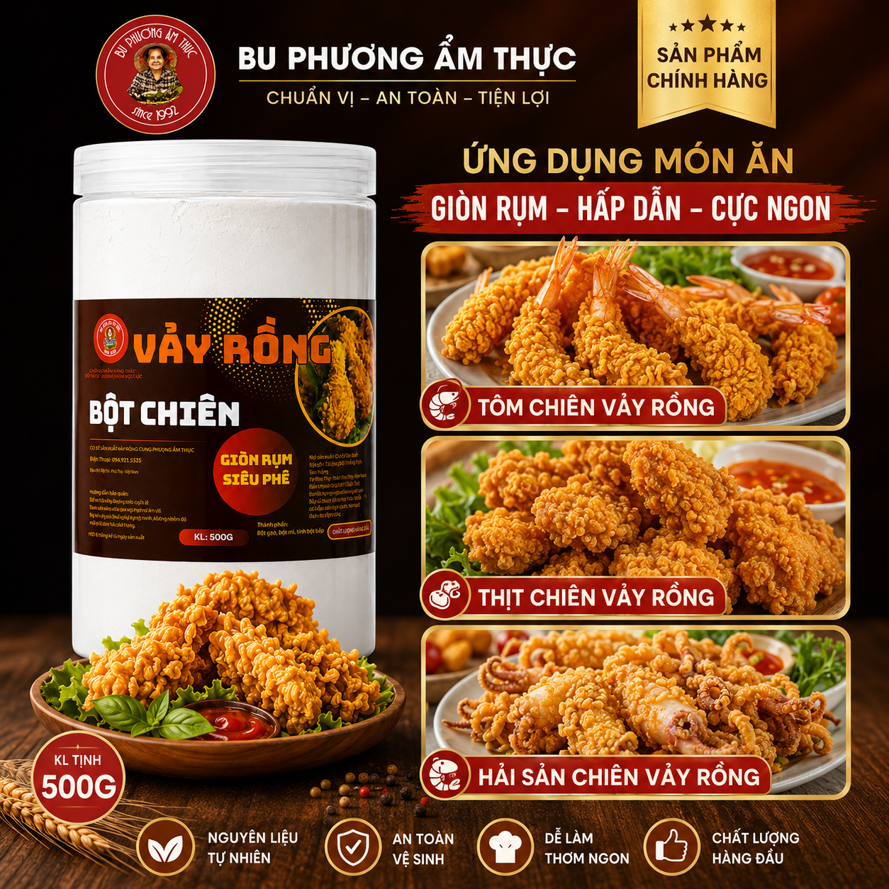 Bột Chiên Vảy Rồng Bu Phương 500G – Tạo Vảy Giòn Xốp Cho Gà Chiên Kiểu Nhà Hàng - BP23_thumbnail_4