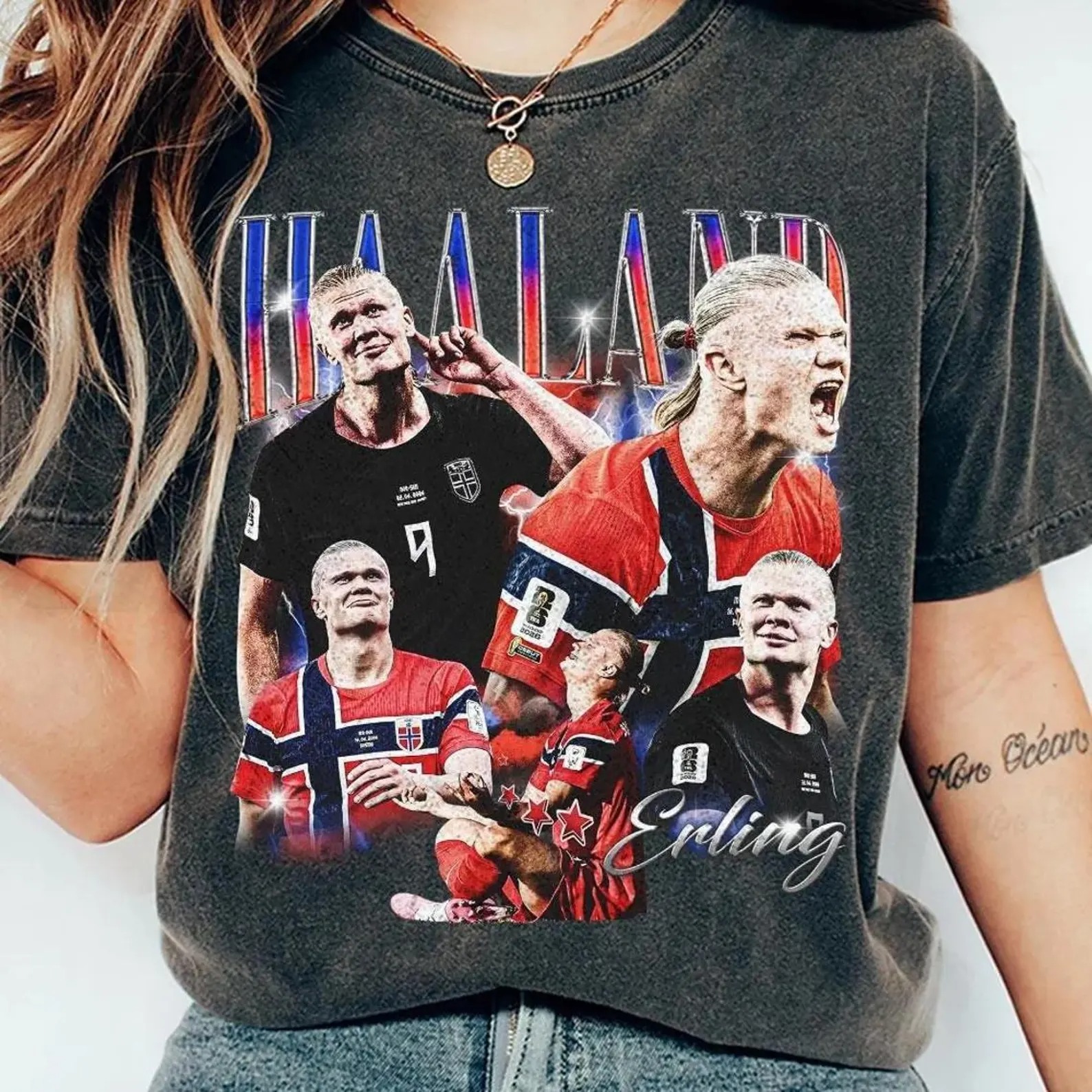 Haaland Norway Comfort Colors Shirt, Funny Haaland Meme Tee, Norway Soccer Graphic T-Shirt, Unisex Football Fan Gift_thumbnail_5