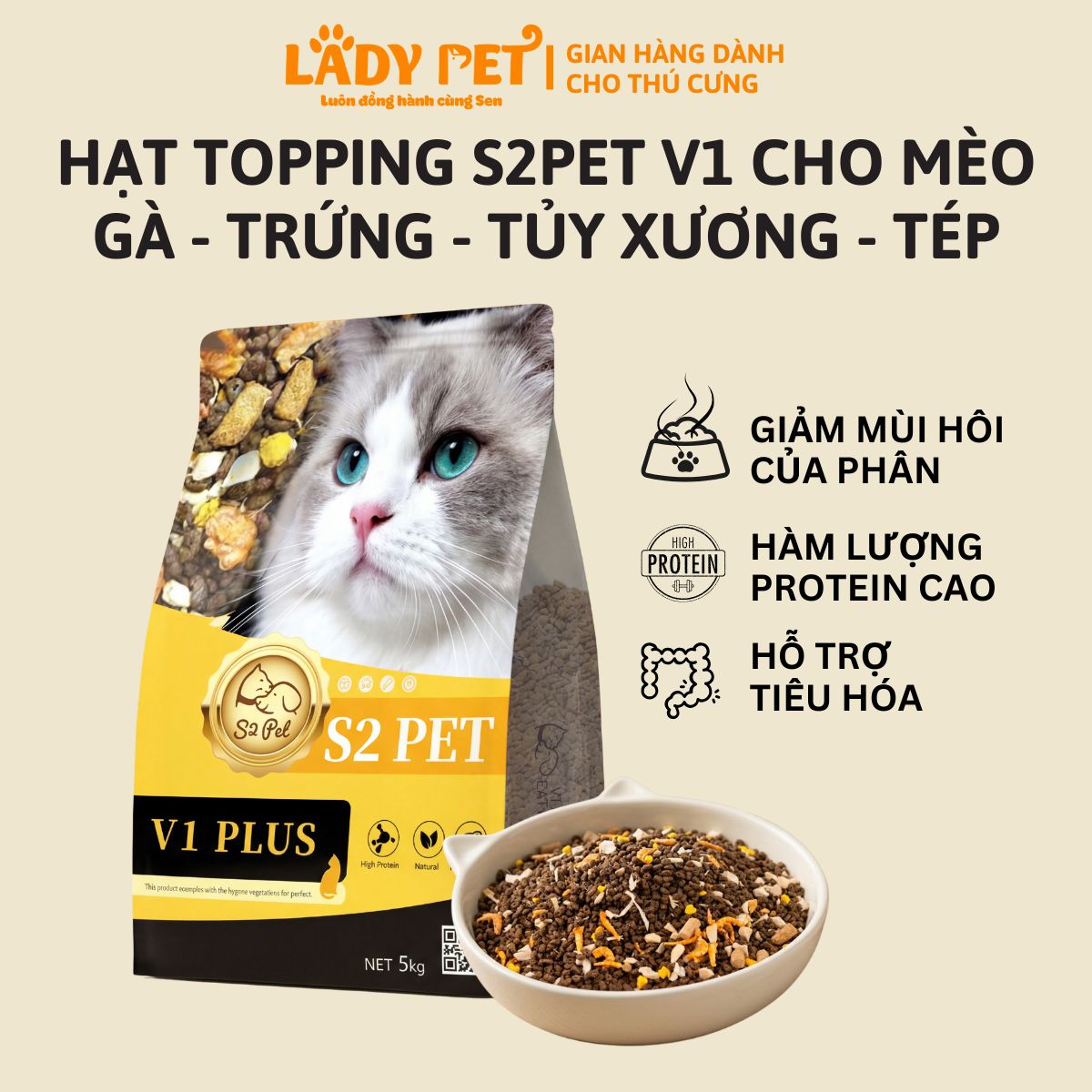 Hạt Topping cho mèo S2PET V1