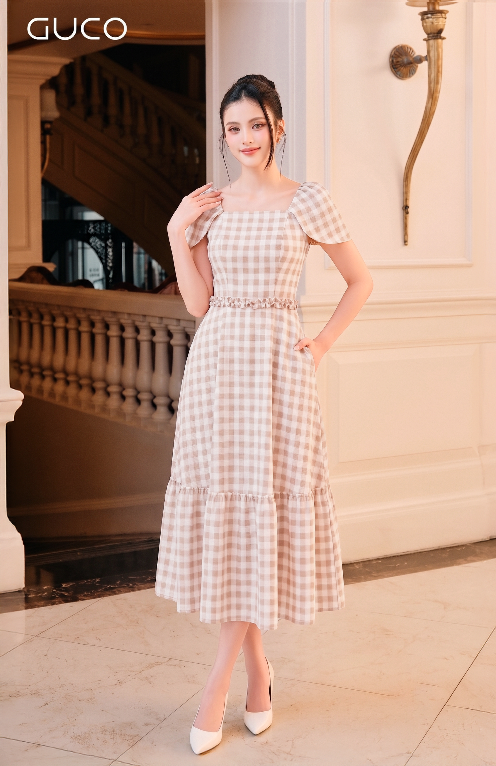 GUCO Đầm Maxi Caro Be Tiểu Thư_thumbnail_1