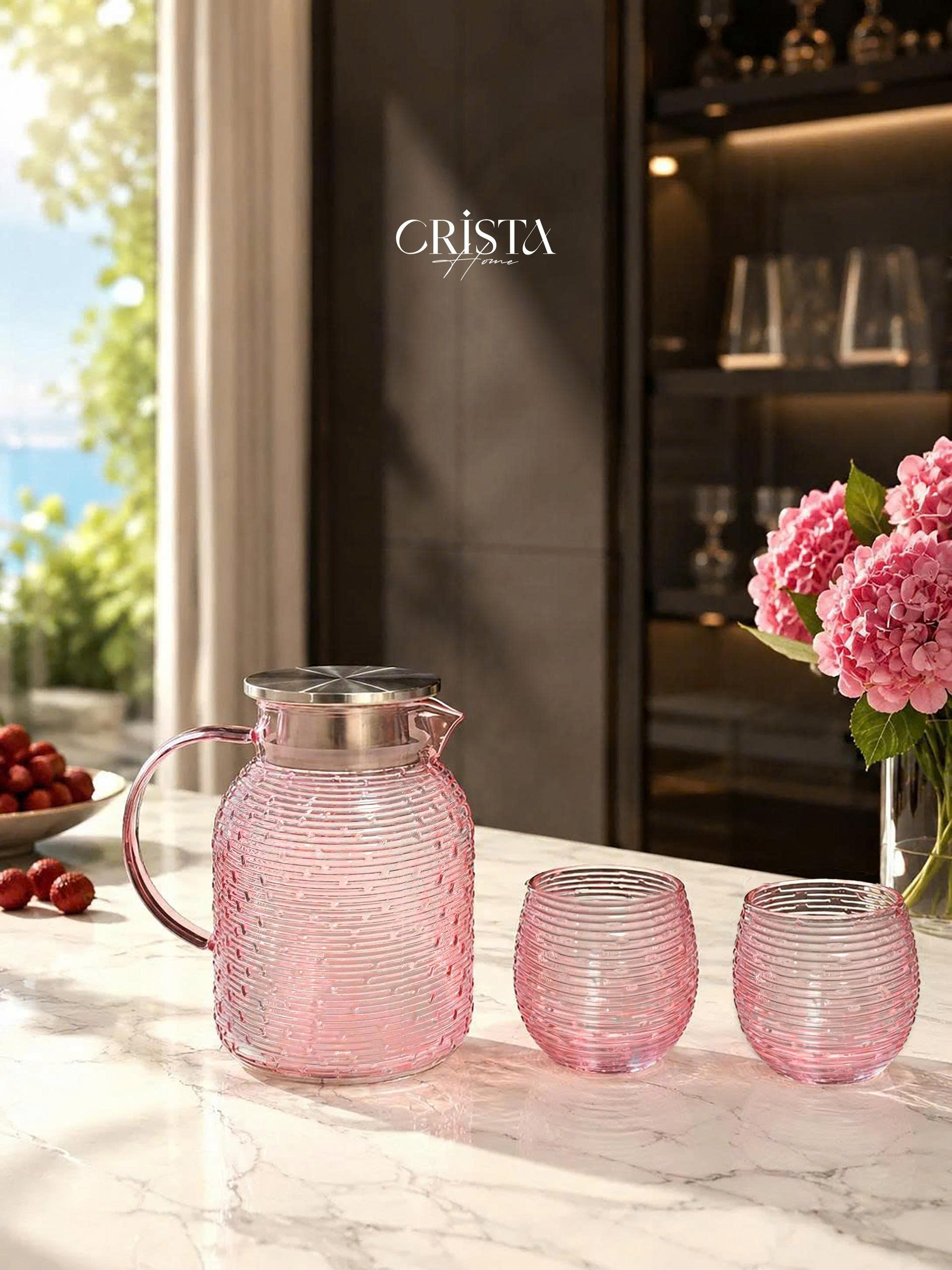 BÌNH THỦY TINH HỌA TIẾT VÂN NGANG 1.3L CRISTA HOME