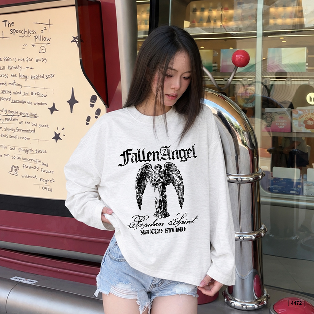Áo thun form boxy Miucho tay dài chất vải xước 4472_thumbnail_3