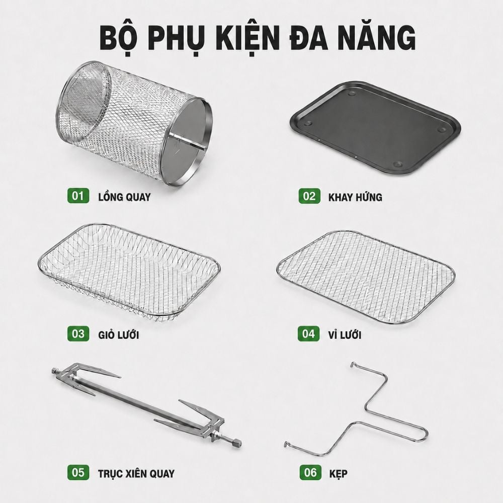 Nồi chiên không dầu Mishio MK474 12L - Cảm ứng, cửa kính quan sát_thumbnail_4