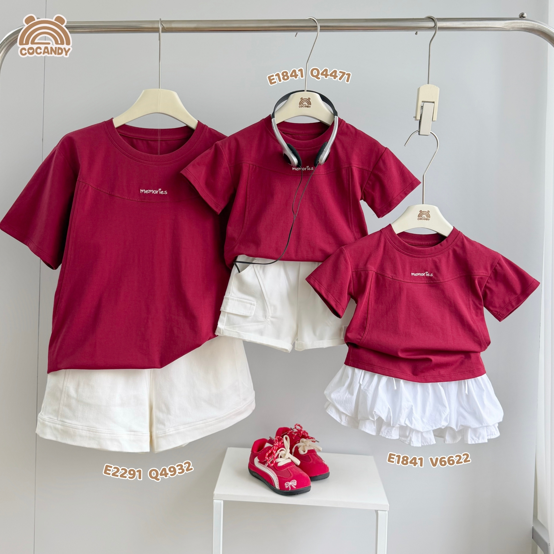 Áo cộc cotton ĐỎ thêu logo COCANDY_thumbnail_2