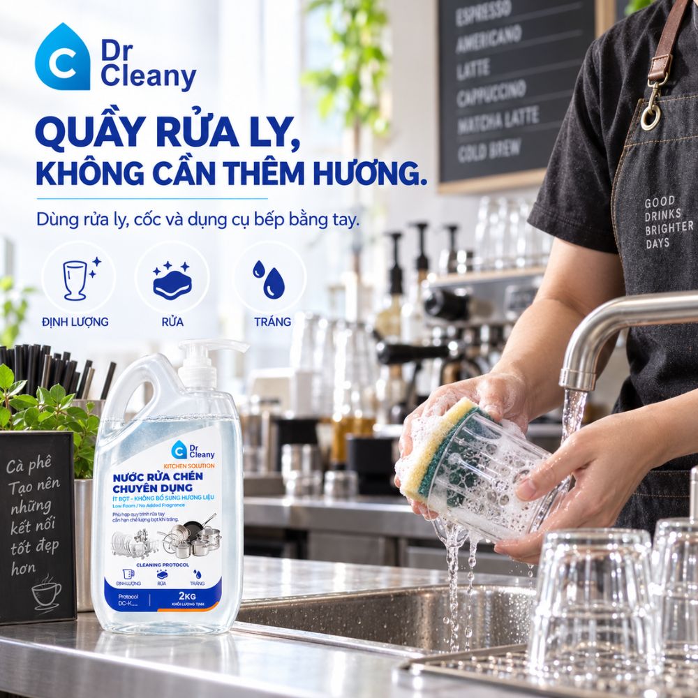 Nước rửa chén Dr Cleany 2kg – Ít bọt, không mùi, không hương liệu_thumbnail_5