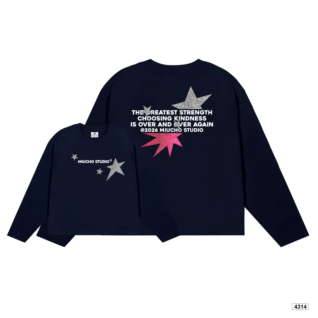 Áo thun tay dài unisex form boxy star strength Miucho 4314_thumbnail_10