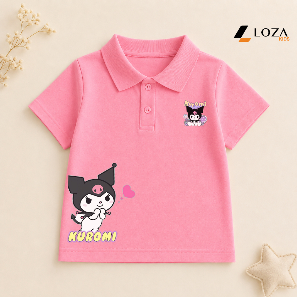 Áo polo bé gái hình Melody, Hello Kitty,Cinnamoroll, Linabell, Kuromi - Loza PL005_thumbnail_2