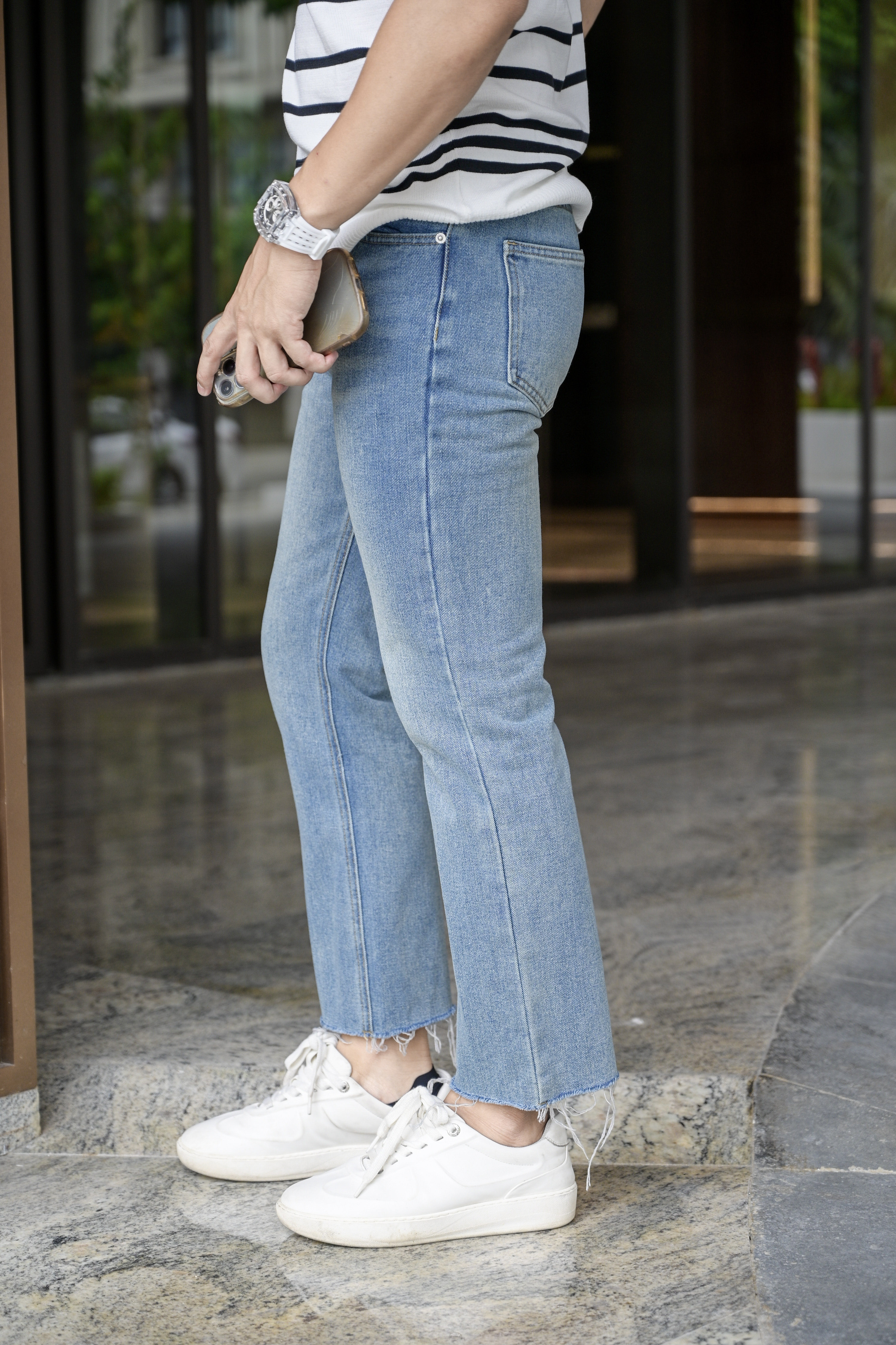 QC1 - Quần jeans nam ống đứng 9 tấc phong cách Hàn Quốc, màu xanh nhạt và xanh lam_thumbnail_5