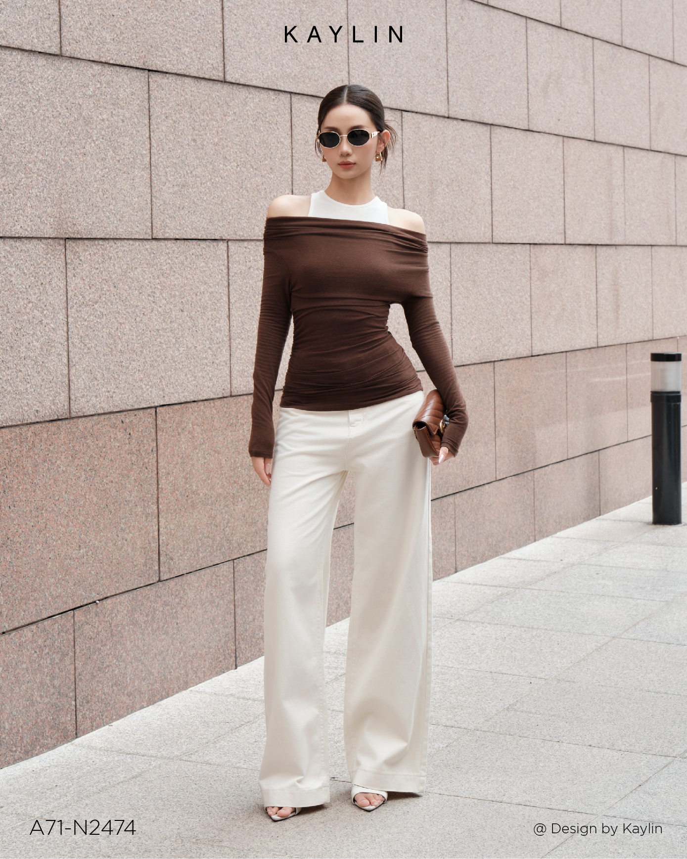 Áo Thun Ôm Tay Dài Phối Balo KAYLIN Halter Top