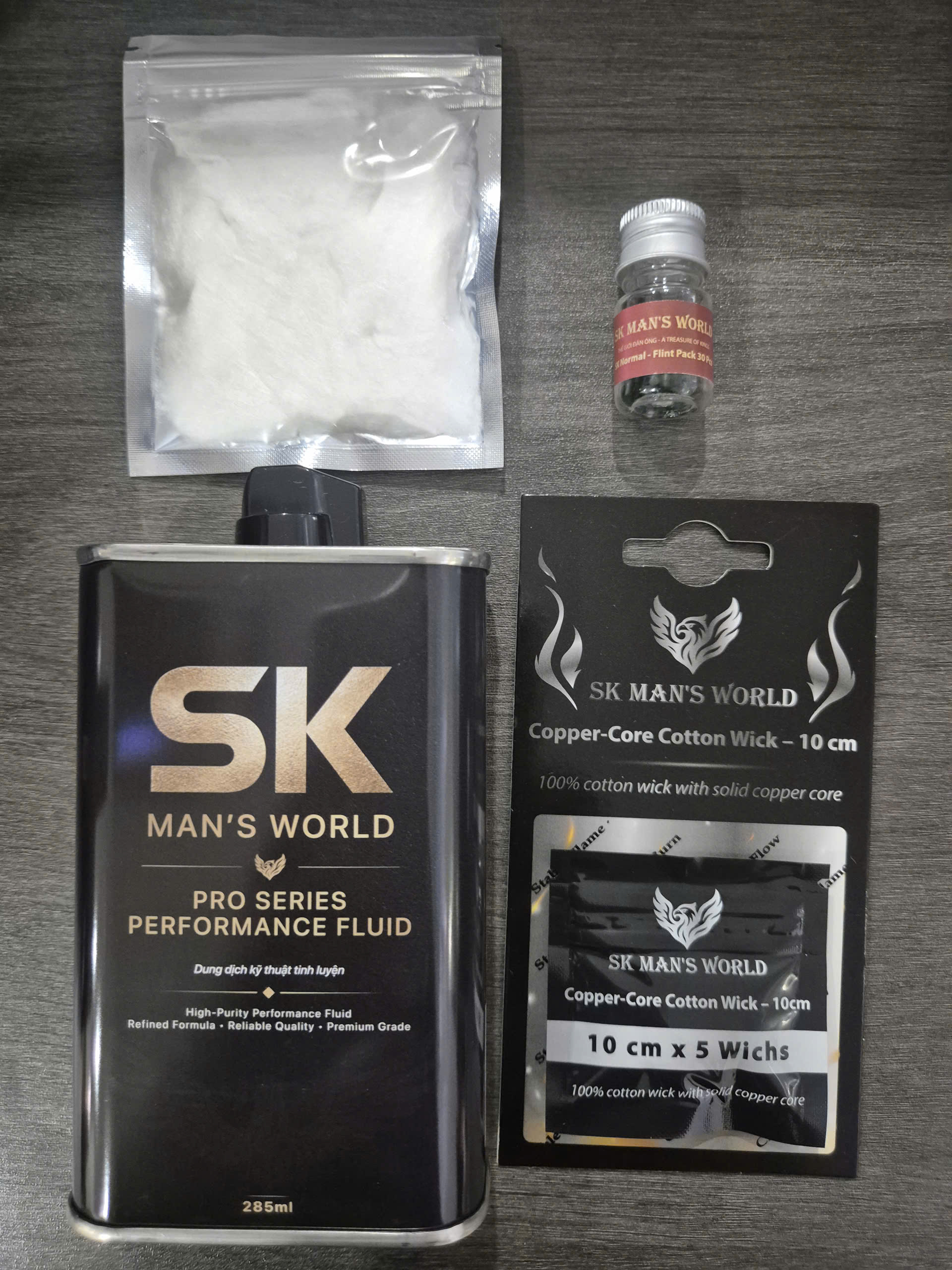 Combo SK285 + Bông3g + Bấc5 + MID Lọ30