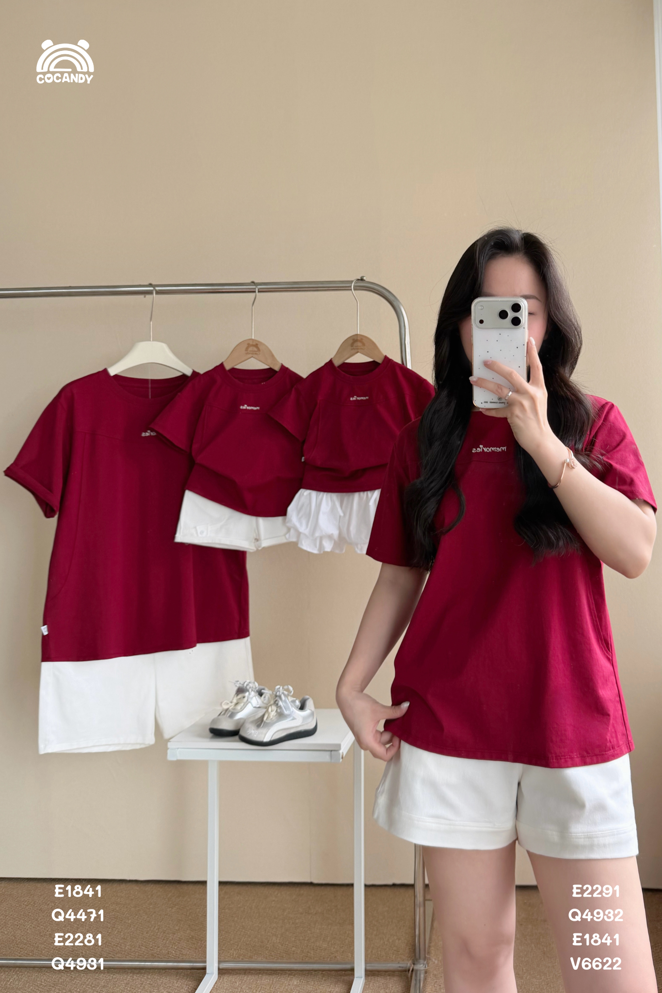 Áo cộc cotton ĐỎ thêu logo CCD NỮ_thumbnail_2