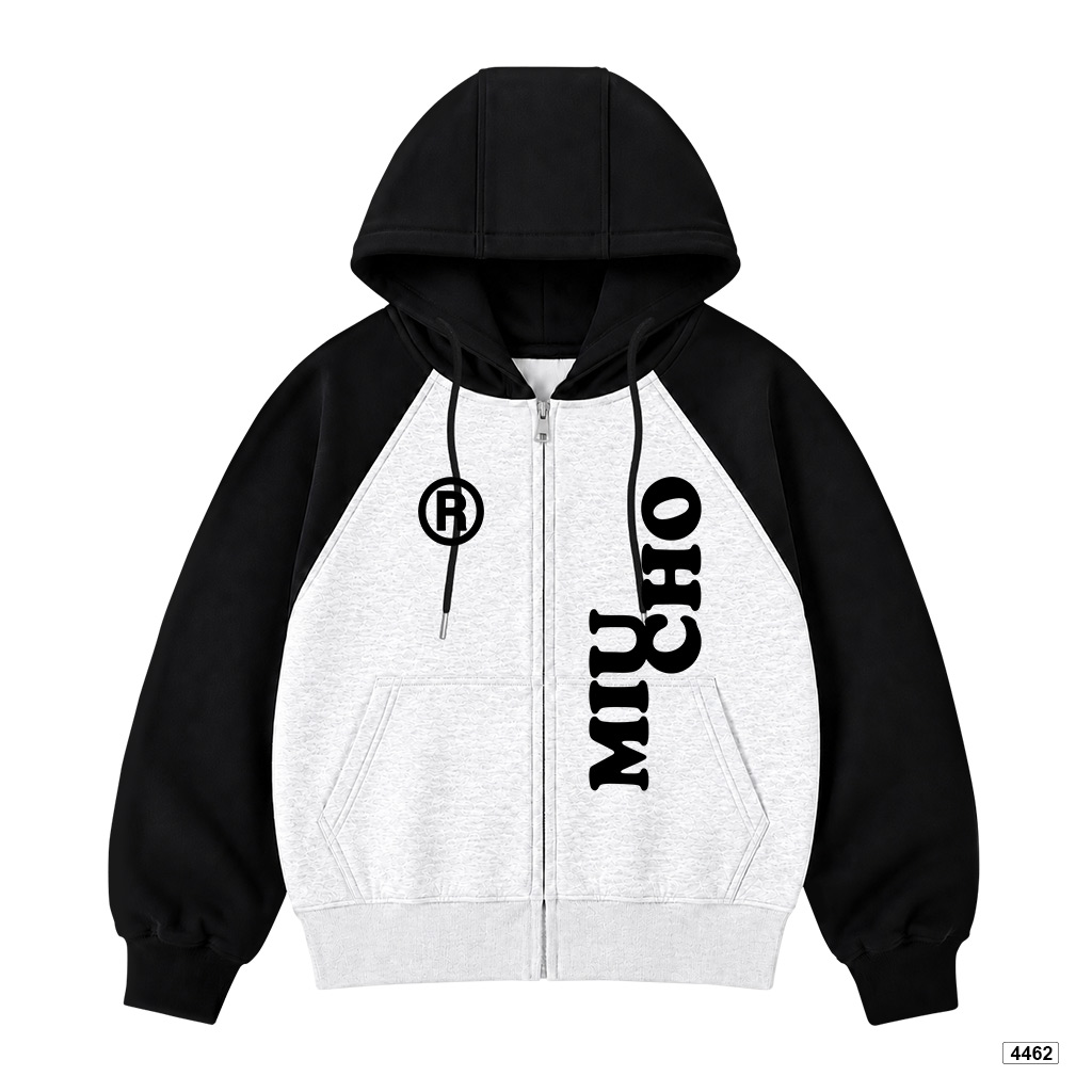 Áo khoác zip form rộng Miucho chất nỉ 2 da mềm mịn 4462_thumbnail_0