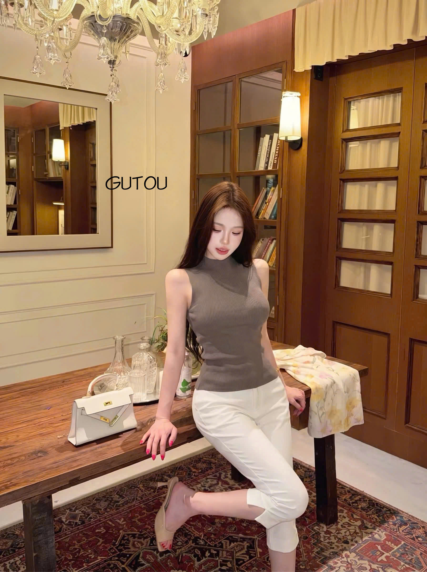 [ GUTOU ] Quần Jean Ngố Trơn Lai Xẻ Hem Denim