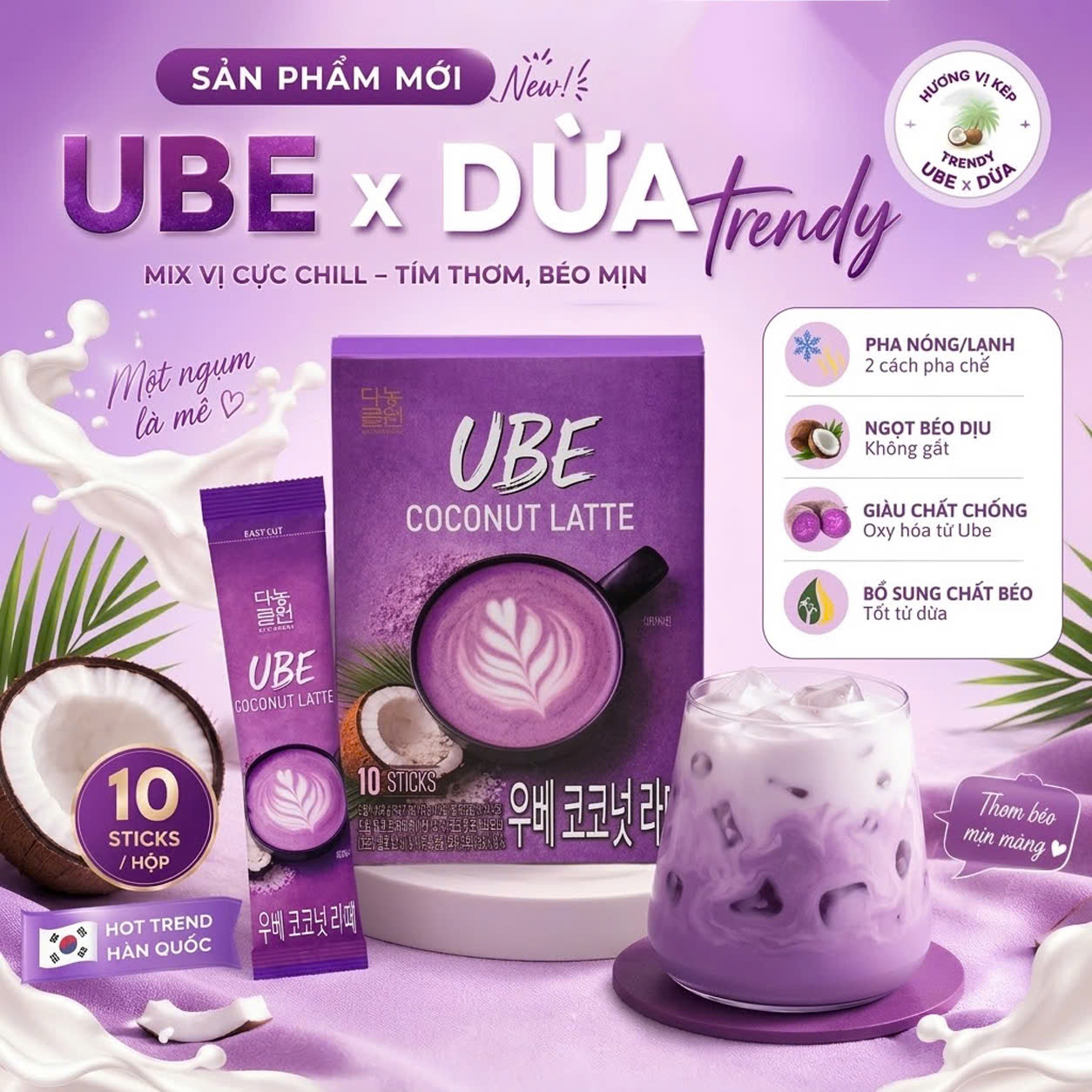 Bột Ube Coconut Latte Danongwon