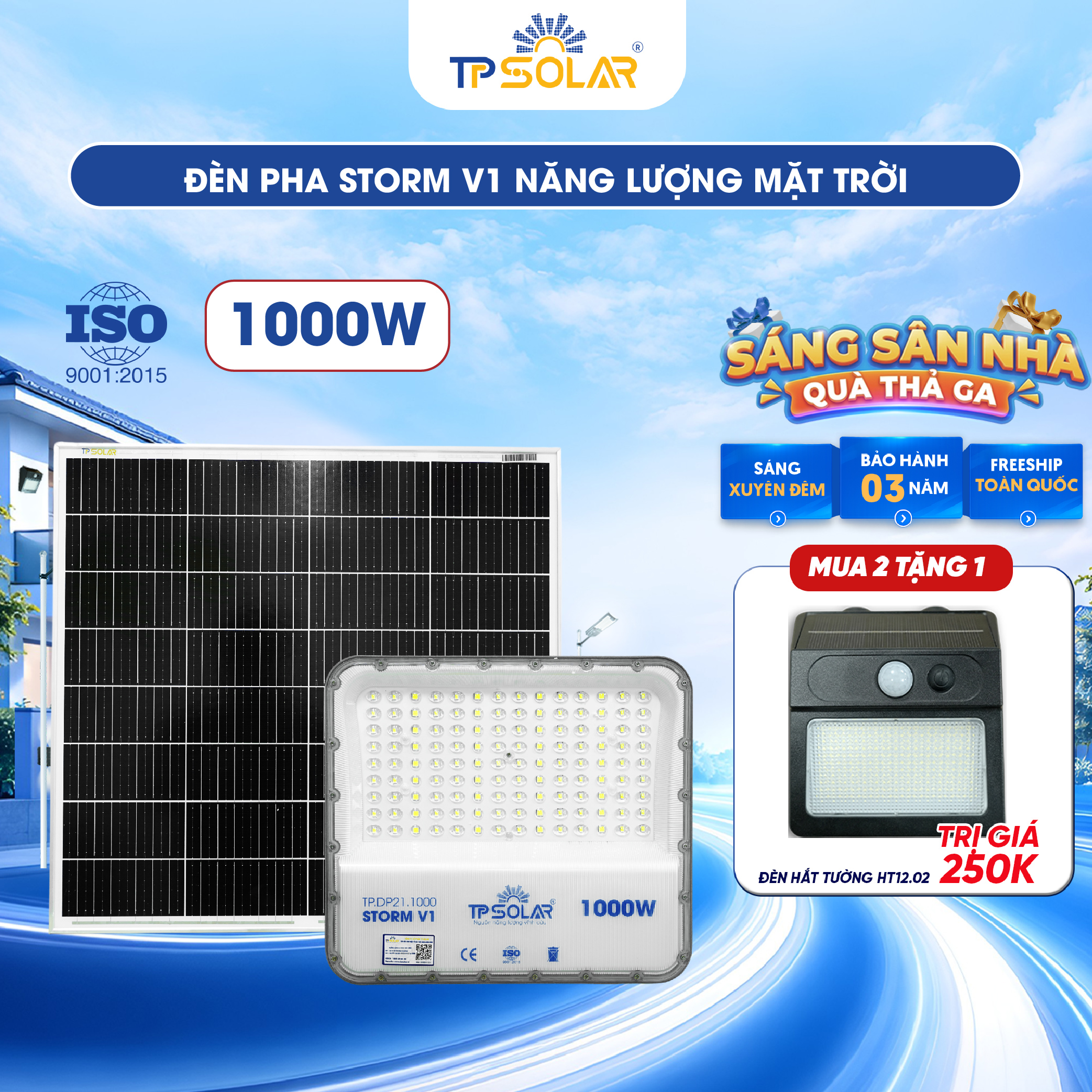 Đèn pha STORM V1 năng lượng mặt trời TP SOLAR PRO DP21