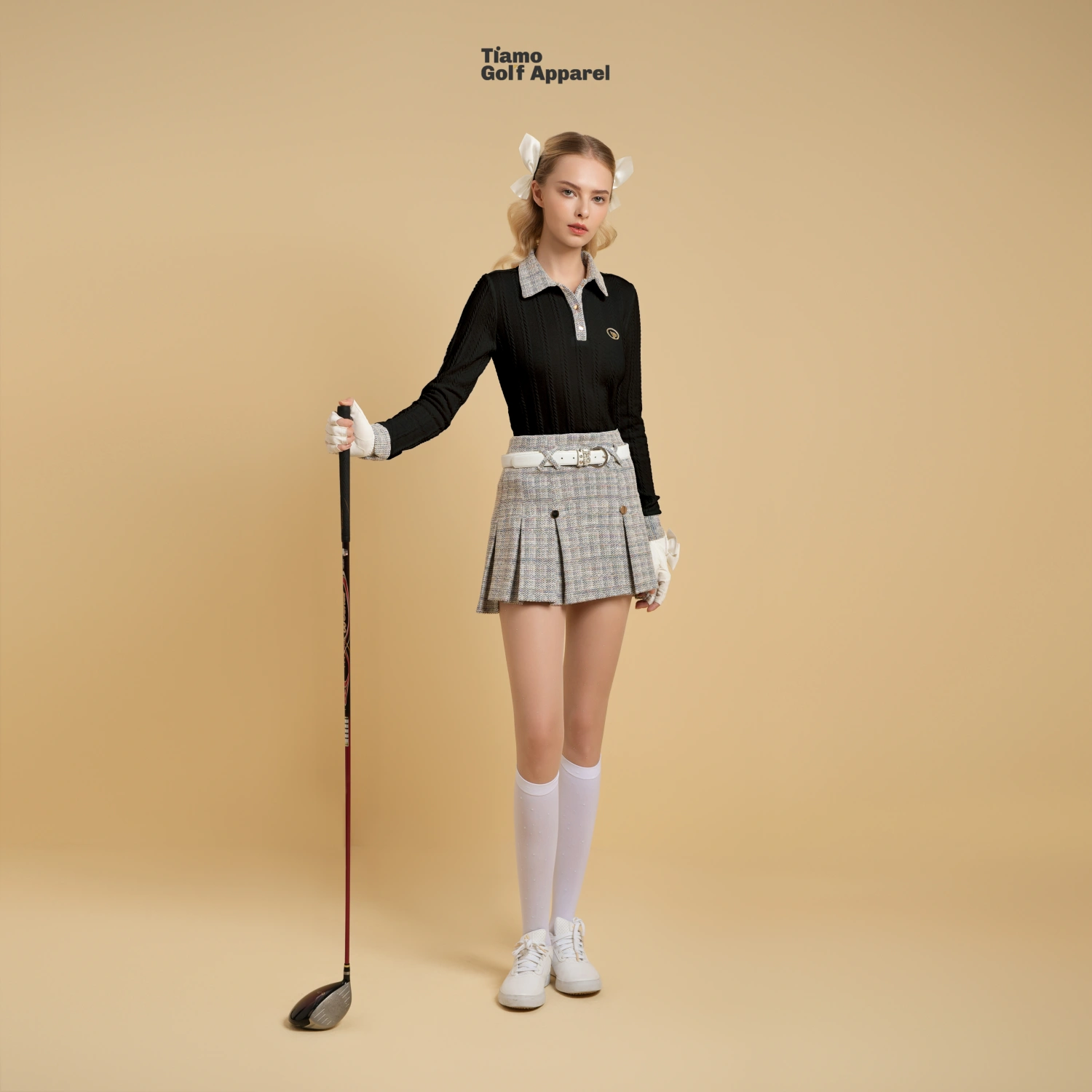Áo Polo Phối Cổ Tweed Nữ