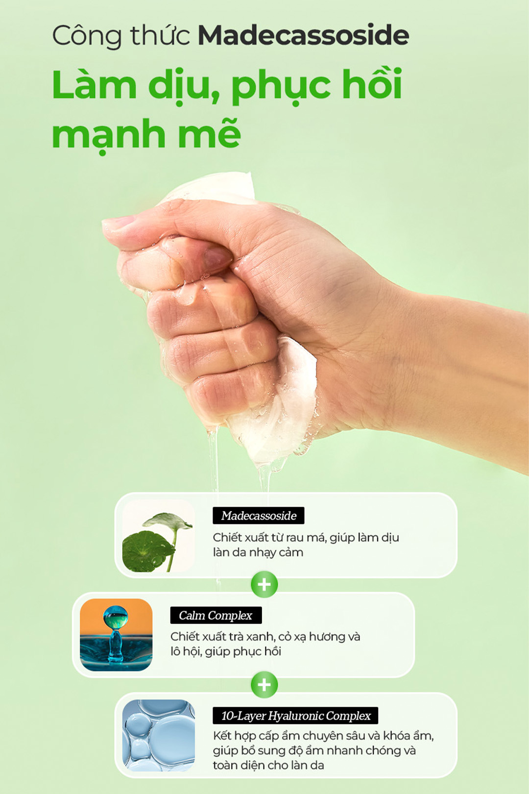 Mặt nạ cấp ẩm, làm dịu, giảm đỏ, hạ nhiệt độ da Elravie Hyaluronic Madecassoside_thumbnail_4