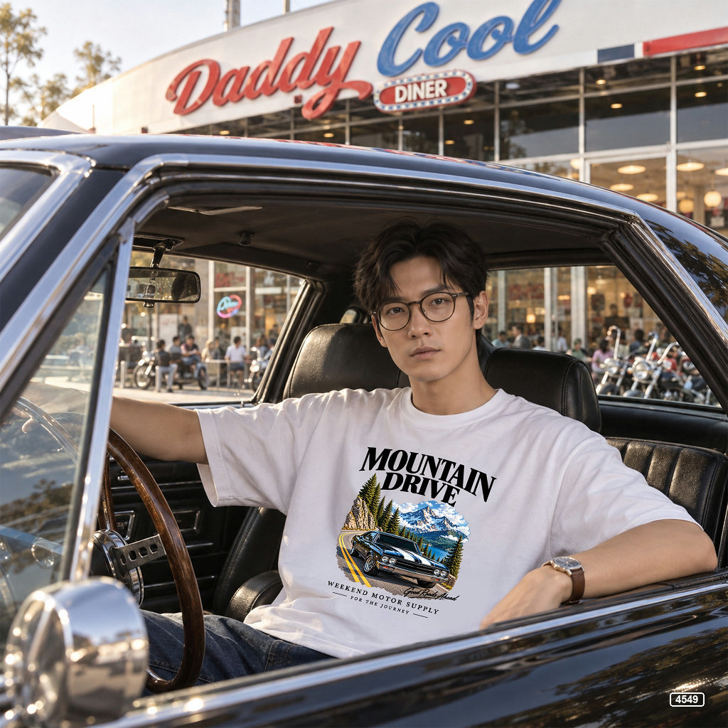 Áo thun nam oversize xe hơi vintage Mỹ TeePrint 4549_thumbnail_6