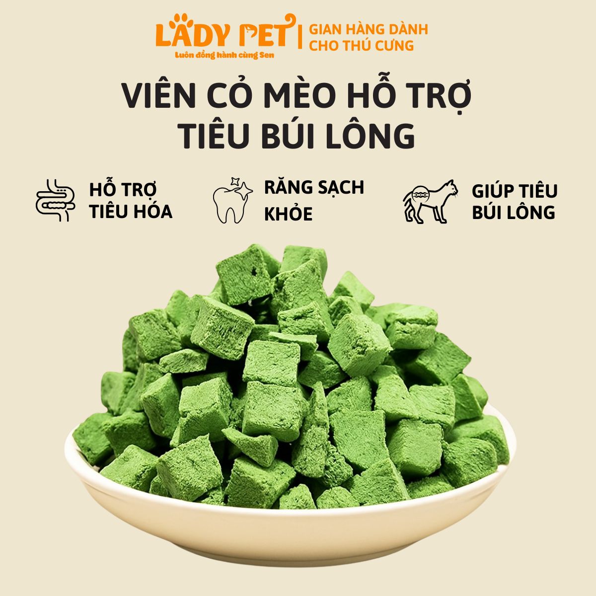 Viên Cỏ Mèo Hỗ Trợ Tiêu Búi Lông Ở Mèo
