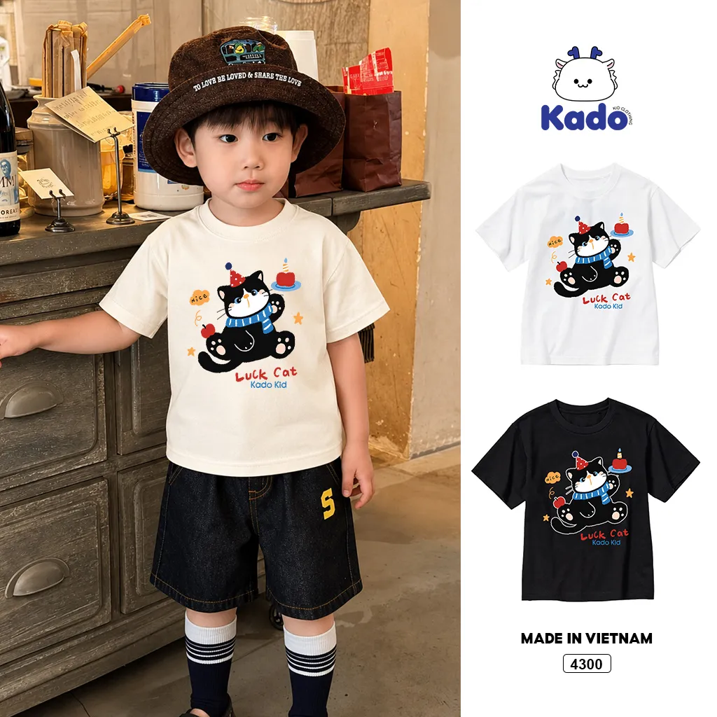 Áo thun bé trai bé gái form rộng Kado 4300