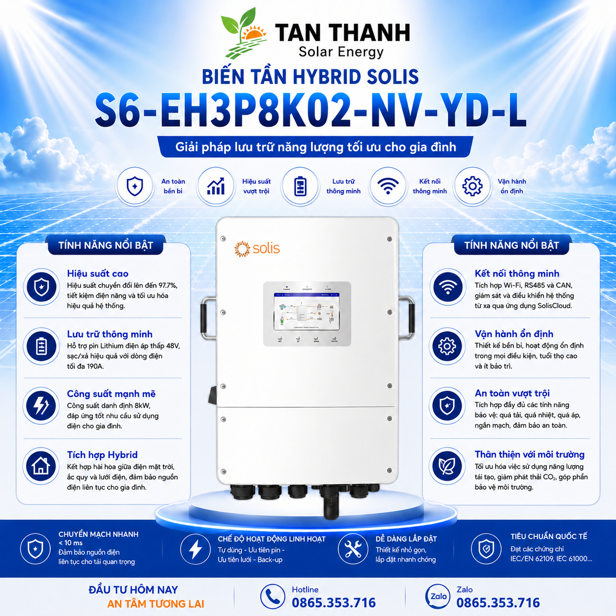  Solis S6-EH3P8K02-NV-YD-L 8kW 3 Pha