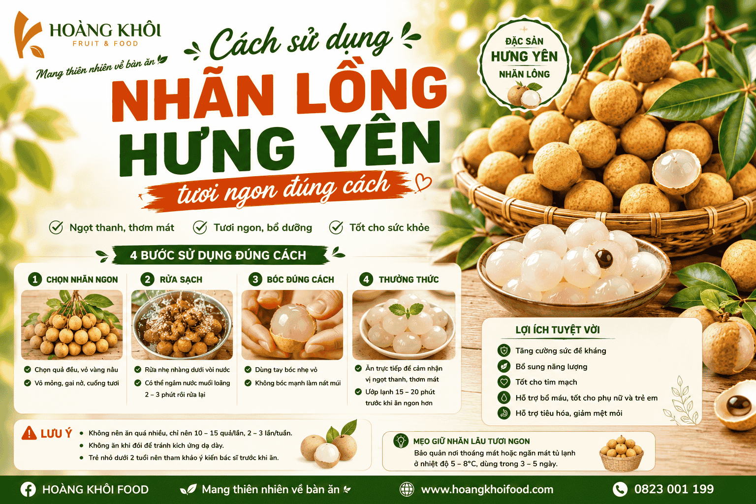 Cách sử dụng nhãn lồng Hưng Yên tươi ngon đúng cách
