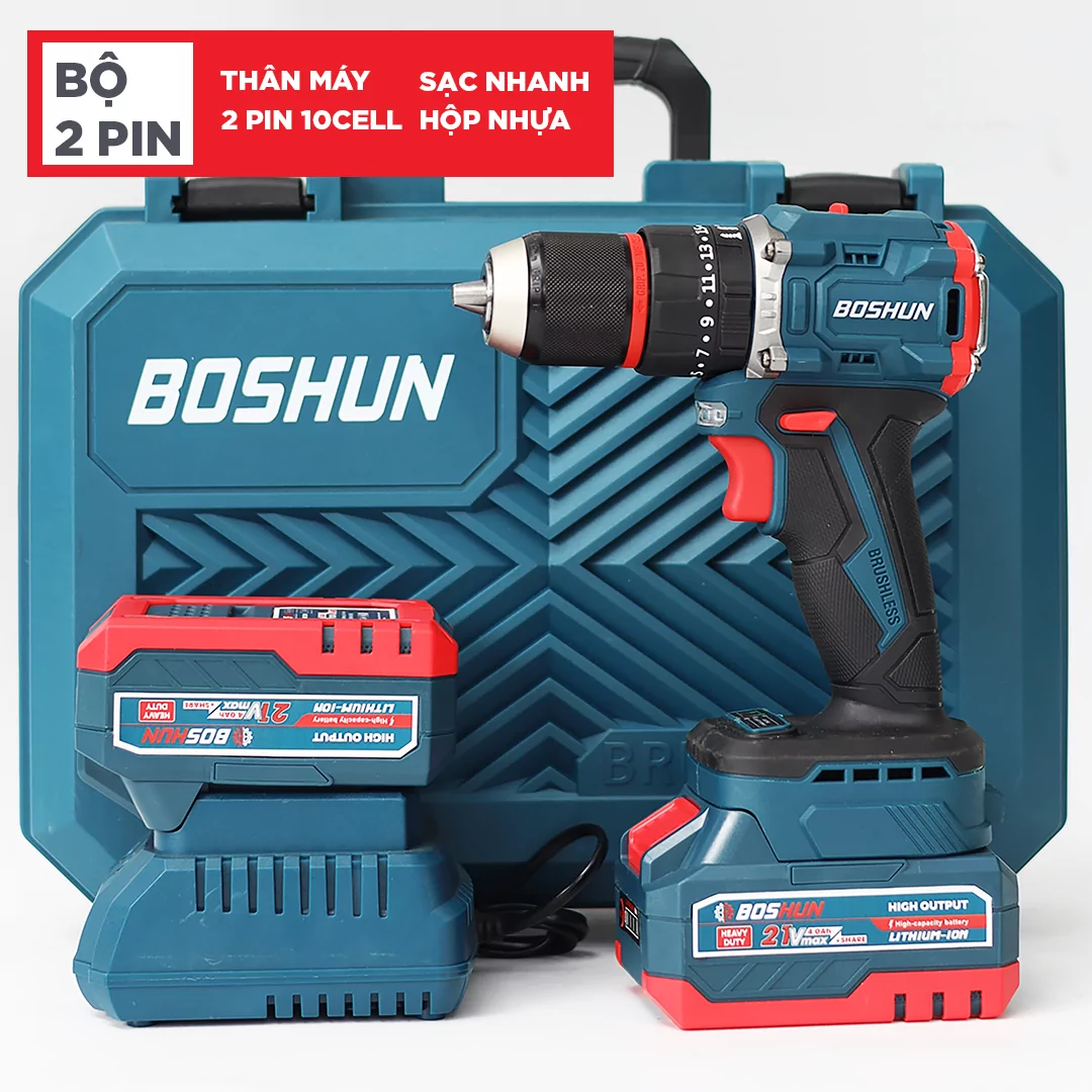 Máy Khoan Pin BOSHUN BS-ID1365BL 13mm – Không Chổi Than, 3 Chức Năng Khoan Búa Bắt Vít, Khoan Tường, Gỗ, Sắt_thumbnail_5