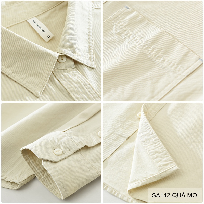 SA142 - Áo Sơ Mi Dài Tay Nam Phong Cách Nhật Bản Chất Cotton 100% Đa Năng_thumbnail_6